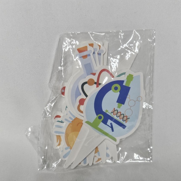New 25pc 3rd Birthday Party Scientist Science Lab Chemistry Cupcake Toppers Pick - Picture 4 of 7
